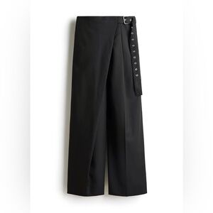 H&M A/W 2025
NWT BLACK WOOL-BLEND TAILORED WRAP-DETAIL PANTS